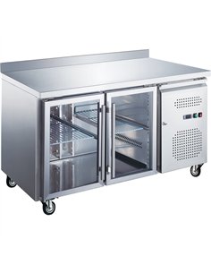 Commercial Refrigerated Counter 2 glass doors Depth 700mm Upstand | Stalwart DA-RG22VGLASS