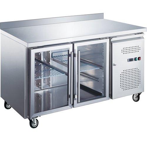 Commercial Refrigerated Counter 2 glass doors Depth 700mm Upstand | Stalwart DA-RG22VGLASS