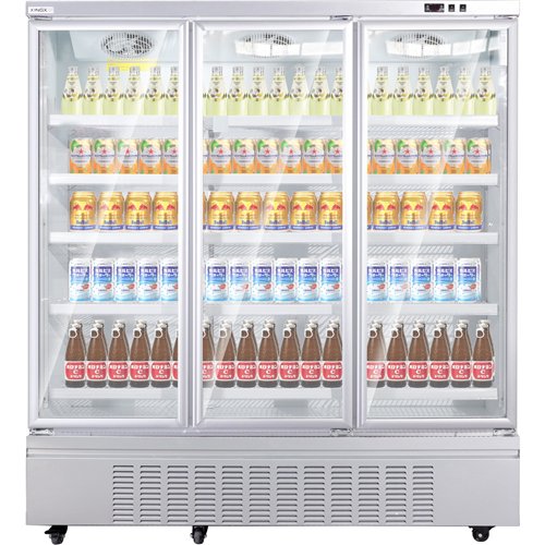 Commercial Upright Display Refrigerator 1575 Litres 3 Glass Doors 5 Shelves Ventilated Cooling 1875x740x2100mm | Stalwart DA-KOB