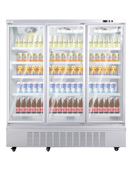 Commercial Upright Display Refrigerator 1575 Litres 3 Glass Doors 5 Shelves Ventilated Cooling 1875x740x2100mm | Stalwart DA-KOB