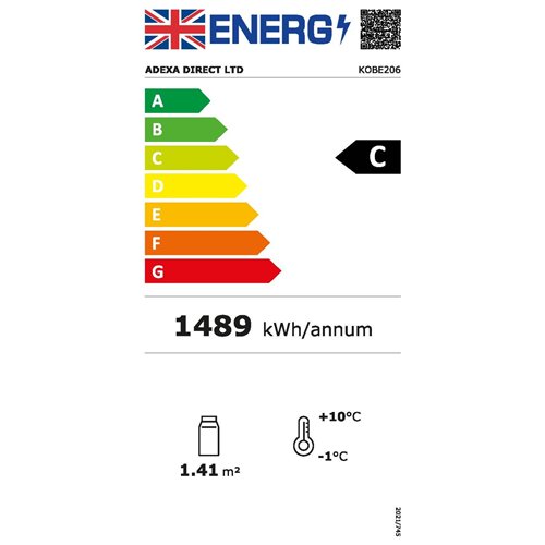 Commercial Upright Display Refrigerator 680 Litres 2 Glass Doors 5 Shelves Ventilated Cooling 1100x600x1985mm | Stalwart DA-KOBE