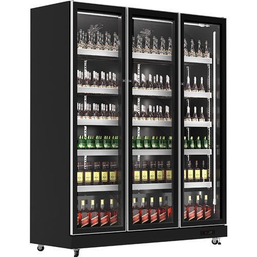 Commercial Upright Display Refrigerator 1050 Litres 3 Glass Doors 5 Shelves Ventilated Cooling 1650x600x1985mm | Stalwart DA-KOB