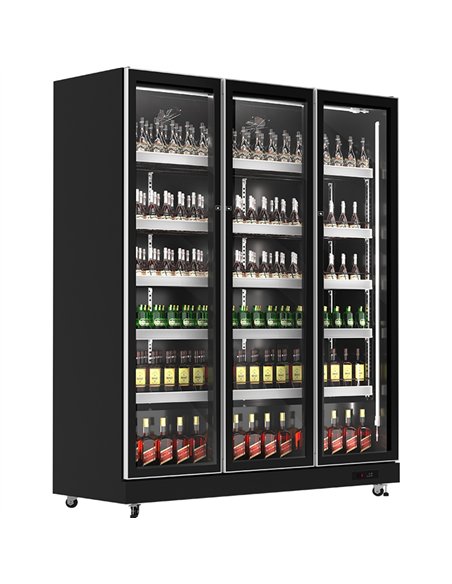 Commercial Upright Display Refrigerator 1050 Litres 3 Glass Doors 5 Shelves Ventilated Cooling 1650x600x1985mm | Stalwart DA-KOB