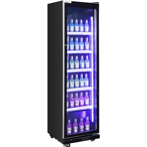 Commercial Upright Display Refrigerator 390 Litres Single Glass Door 5 Shelves Ventilated Cooling 600x635x1985mm | Stalwart DA-K