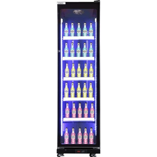 Commercial Upright Display Refrigerator 390 Litres Single Glass Door 5 Shelves Ventilated Cooling 600x635x1985mm | Stalwart DA-K