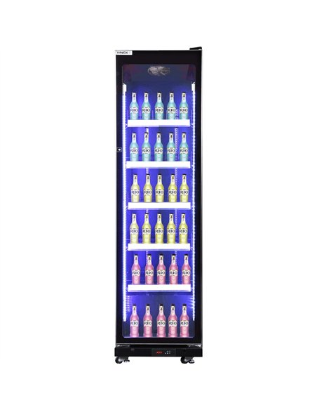 Commercial Upright Display Refrigerator 390 Litres Single Glass Door 5 Shelves Ventilated Cooling 600x635x1985mm | Stalwart DA-K