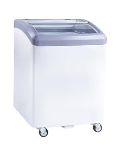 Commercial Horizontal Display Freezer 164 Litres 2 Glass Doors 625x710x910mm Ventilated Cooling | Stalwart DA-KOBE212
