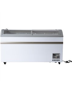 Commercial Horizontal Display Freezer 500 Litres 2 Glass Doors 5 Shelves 1475x757x858mm Ventilated Cooling | Stalwart DA-KOBE214 2