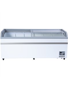 Commercial Horizontal Display Freezer 700 Litres 2 Glass Doors 6 Shelves 2000x757x858mm Ventilated Cooling | Stalwart DA-KOBE216 2