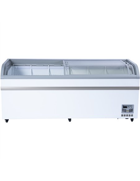 Commercial Horizontal Display Freezer 700 Litres 2 Glass Doors 6 Shelves 2000x757x858mm Ventilated Cooling | Stalwart DA-KOBE216