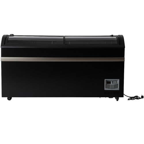 Commercial Horizontal Display Freezer with Shelves 550 Litres 2 Glass Doors 1500x850x850mm Ventilated Cooling Automatic Defrost 