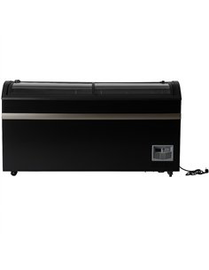 Commercial Horizontal Display Freezer with Shelves 580 Litres 2 Glass Doors 1500x850x880mm Ventilated Cooling Automatic Defrost  2