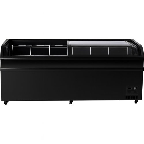 Commercial Horizontal Display Freezer with Shelves 780 Litres 2 Glass Doors 1900x850x880mm Ventilated Cooling Automatic Defrost 