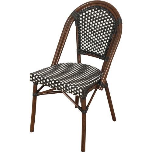 PE Rattan Bistro Chair Black and White | Stalwart DA-AX526