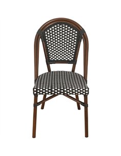 PE Rattan Bistro Chair Black and White | Stalwart DA-AX526 2