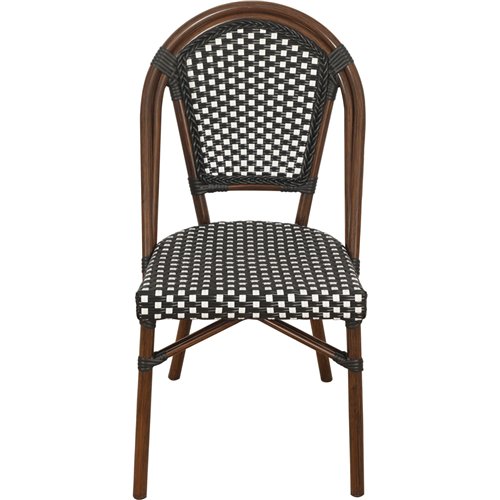 PE Rattan Bistro Chair Black and White | Stalwart DA-AX526