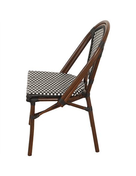 PE Rattan Bistro Chair Black and White | Stalwart DA-AX526