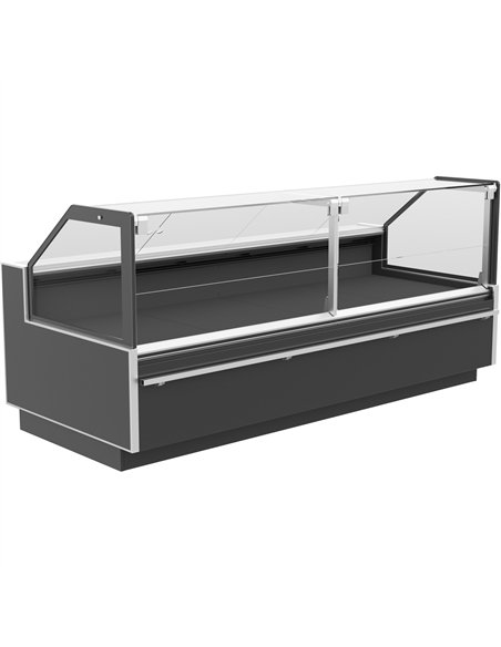 Commercial Open Deli Serve Over Counter Straight Glass Front Height Adjustable Feet 1250x960x1190mm | Stalwart DA-BLUEL224