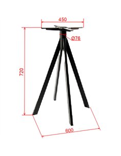 Black Cast Iron Table Base 4-Leg 600x720mm | Stalwart DA-A134 2