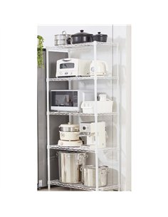 Commercial 5 Tier White Shelving Unit 750x350x1500mm | Stalwart DA-MGA262