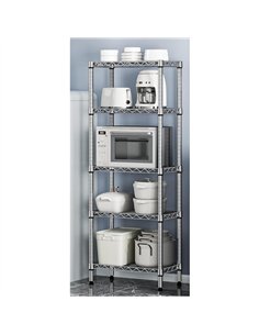 Commercial 5 Tier Chrome Shelving Unit 750x350x1500mm | Stalwart DA-MGA264