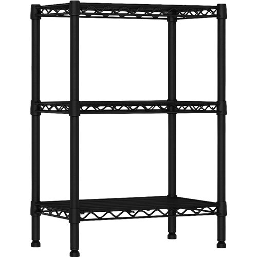 Commercial 3 Tier Black Shelving Unit 550x300x720mm | Stalwart DA-MGA271