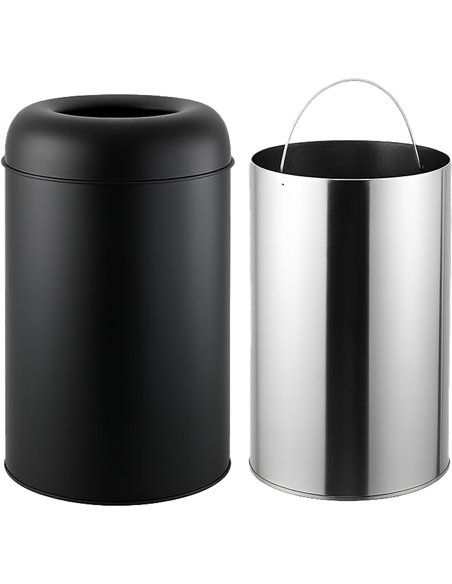 Commercial Open-Top Waste Bin 50 Litres Black | Stalwart DA-JY980050LBLACK