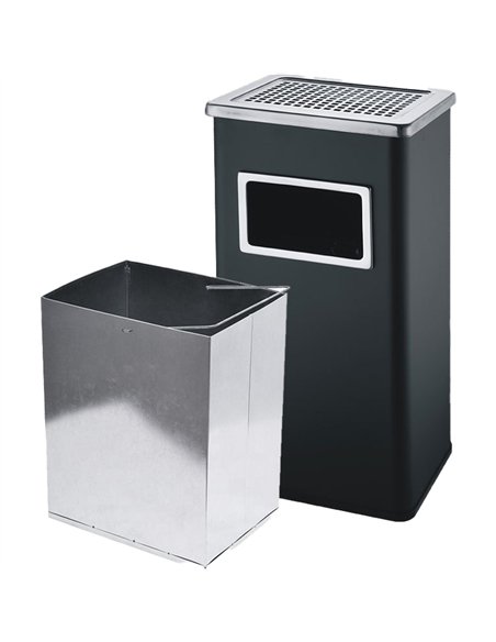 Commercial Ashtray Waste Bin 30 Litres Black | Stalwart DA-JYAB701BLACK
