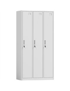 Commercial White 3 Door Locker 900x450x1800mm | Stalwart DA-HDG03