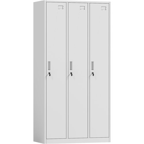 Commercial White 3 Door Locker 900x450x1800mm | Stalwart DA-HDG03