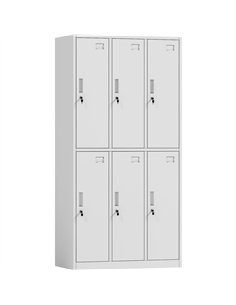 Commercial White 6 Door Locker 900x450x1800mm | Stalwart DA-HDG06