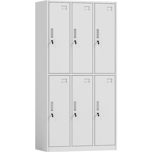 Commercial White 6 Door Locker 900x450x1800mm | Stalwart DA-HDG06