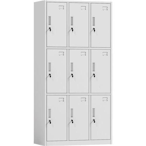 Commercial White 9 Door Locker 900x390x1800mm | Stalwart DA-HDG09