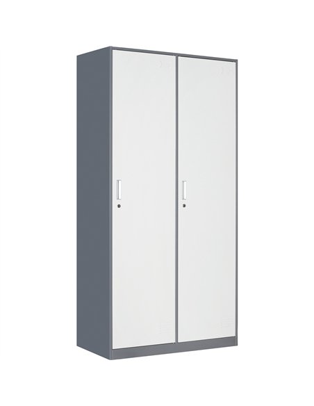 Commercial 2 Door Locker 900x450x1800mm Gray-White | Stalwart DA-HDGS02