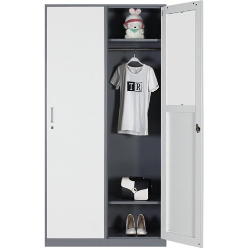 Commercial 2 Door Locker 900x450x1800mm Gray-White | Stalwart DA-HDGS02