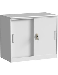 Professional Half Filing Cabinet with Metal Door &amp MDF Top 800x420x690mm White | Stalwart DA-HDWAY02