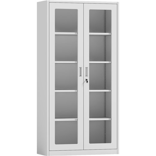 Professional Filing Cabinet with Glass Door 900x390x1800mm White | Stalwart DA-HDWB02