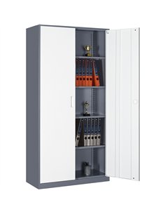 Professional Double Door Filing Cabinet 900x390x1800mm Gray-White | Stalwart DA-HDWS02 2