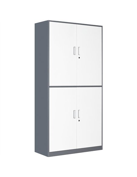Professional Double Filing Cabinet 900x390x1800mm Gray-White | Stalwart DA-HDWS04