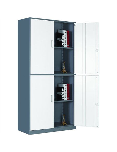 Professional Double Filing Cabinet 900x390x1800mm Gray-White | Stalwart DA-HDWS04