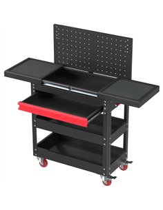 Heavy-Duty Mobile Tool Cabinet with Pegboard &amp Sliding Trays 700x350x1140mm | Stalwart DA-HDWTC02
