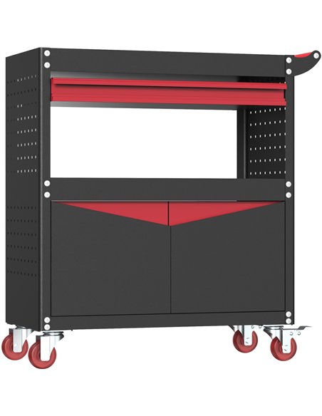 Professional Mobile Tool Cabinet with Drawer &amp Storage Shelves 720x350x837mm | Stalwart DA-HDWTC01