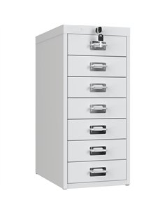 Professional 7-Drawer Lockable Metal Storage Cabinet 280x425x627mm White | Stalwart DA-HDKS07LOCKWHITE