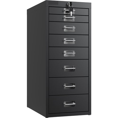 Professional 8-Drawer Lockable Metal Storage Cabinet 280x425x665mm Black| Stalwart DA-HDKS08LOCKBLACK