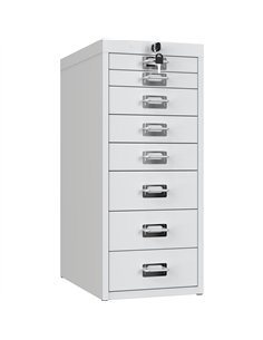Professional 8-Drawer Lockable Metal Storage Cabinet 280x425x665mm White| Stalwart DA-HDKS08LOCKWHITE