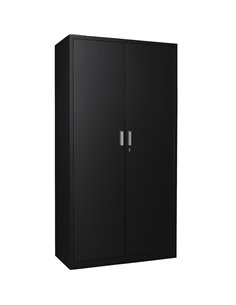 Professional Double Door Filing Cabinet 900x390x1800mm Black | Stalwart DA-HDW02BLACK