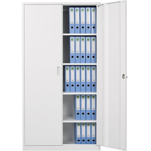 Professional Double Door Filing Cabinet 900x390x1800mm White | Stalwart DA-HDW02WHITE