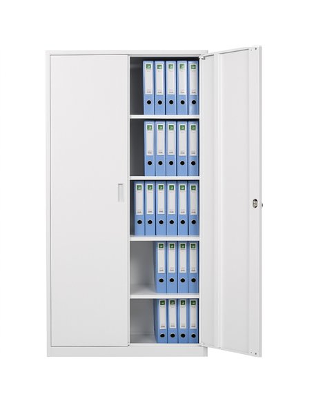 Professional Double Door Filing Cabinet 900x390x1800mm White | Stalwart DA-HDW02WHITE