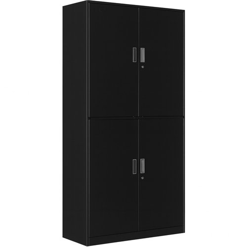 Professional Double Filing Cabinet 900x390x1800mm Black | Stalwart DA-HDW04BLACK