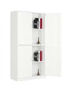 Professional Double Filing Cabinet 900x390x1800mm White | Stalwart DA-HDW04WHITE 2